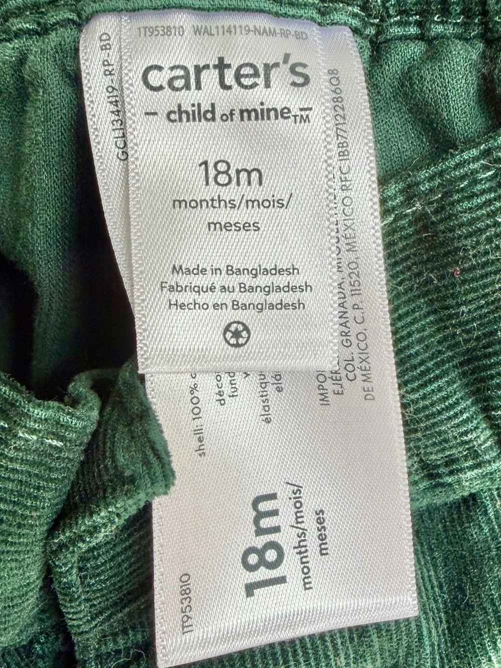 Carter's Forest Green Corduroy Pants with Striped Suspenders - Worn Once! - Picture 3 of 4